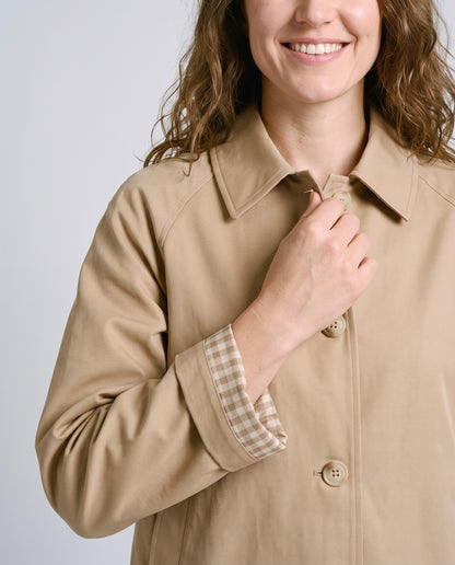 Trench Court Beige Femme - détail