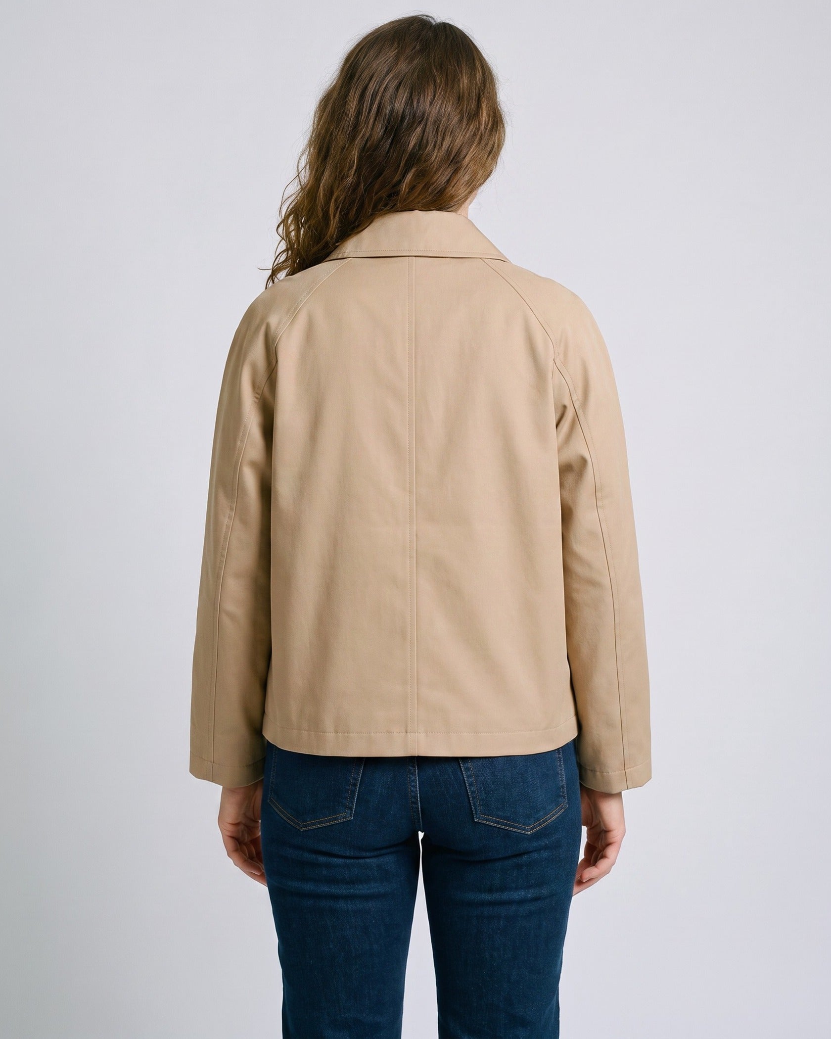 Trench Court Beige Femme - dos