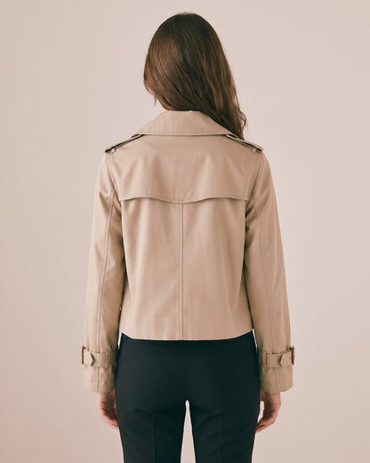 Trench court camel femme dos