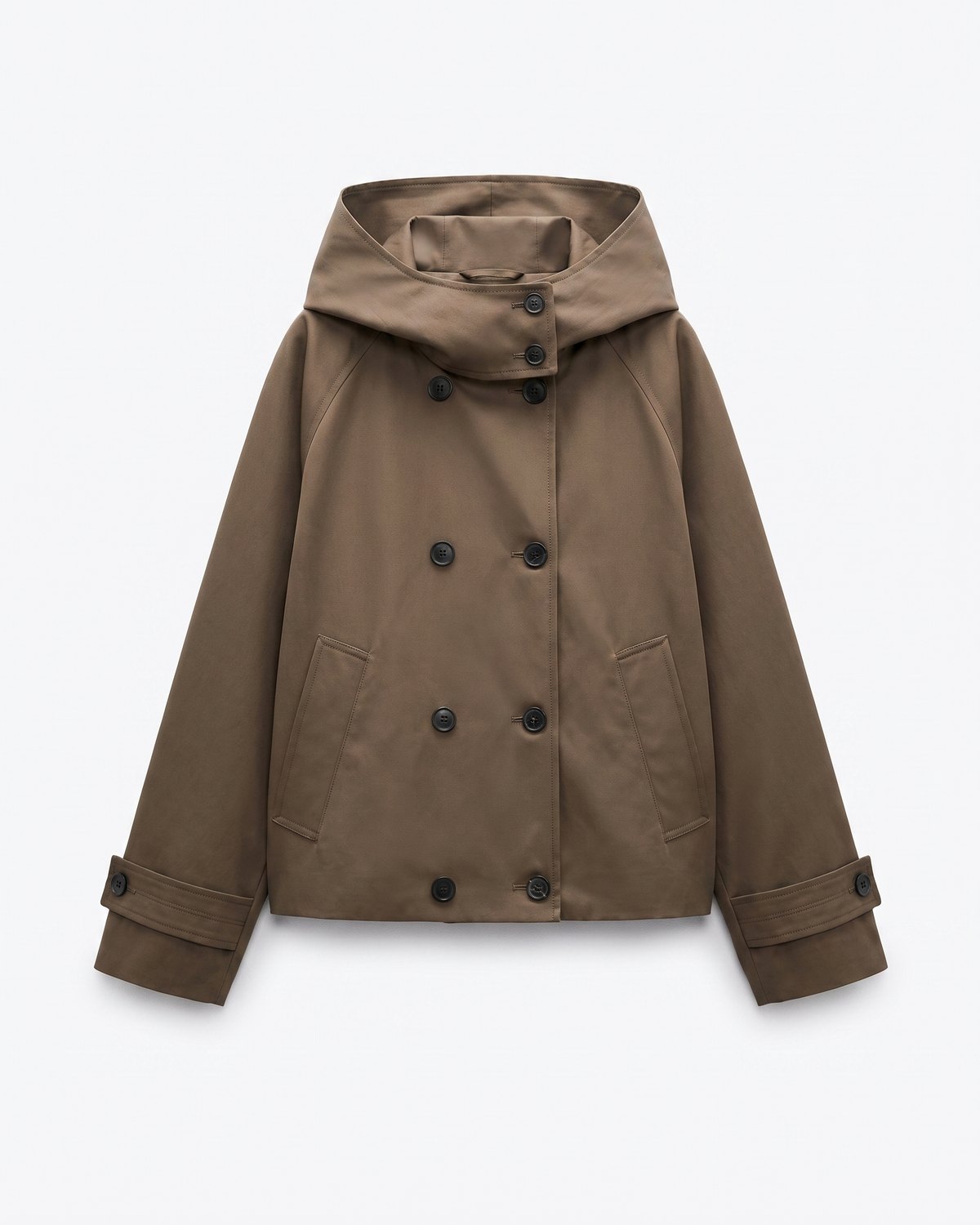 Trench court à capuche marron femme — Packshot