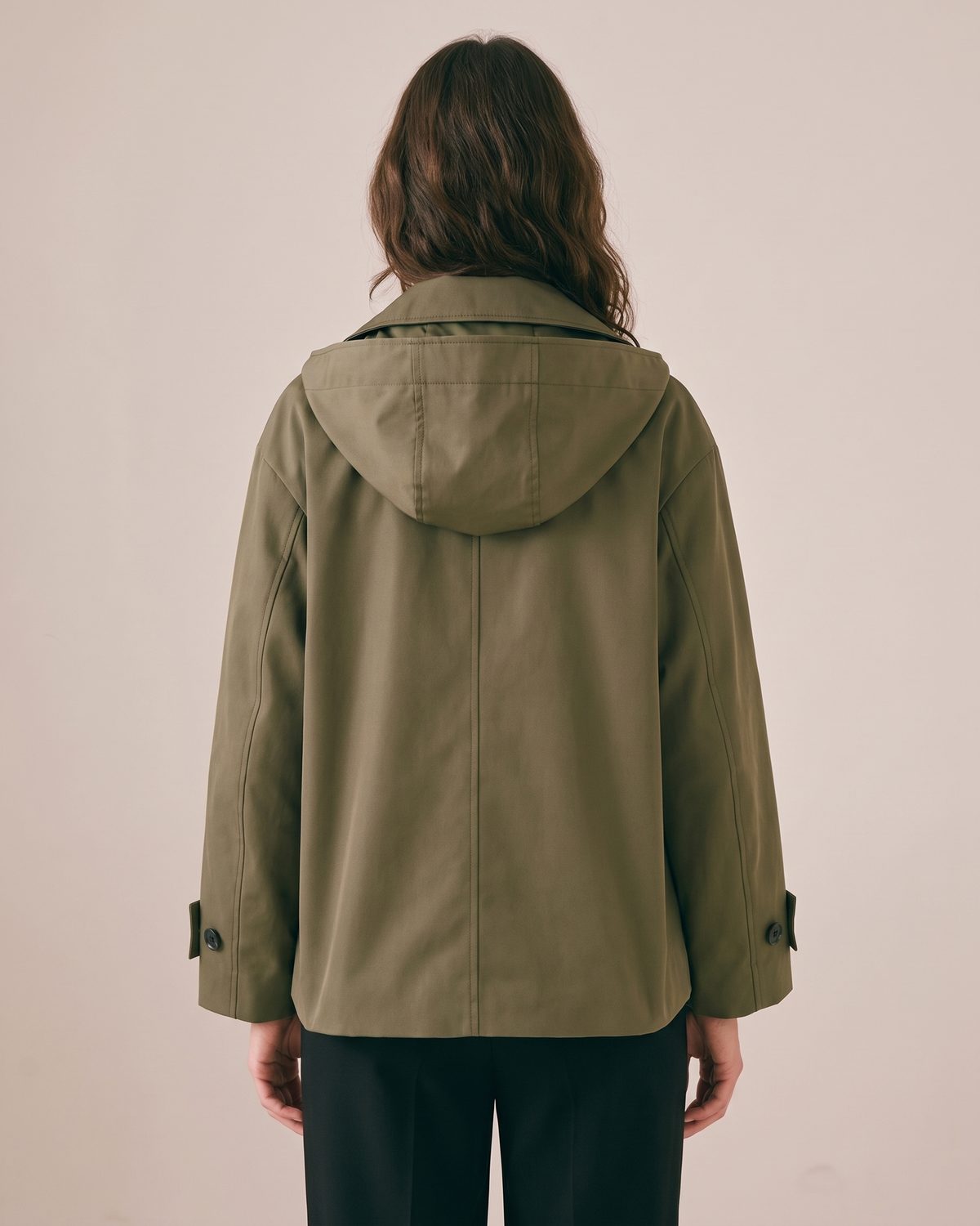 Trench Court Kaki Femme dos