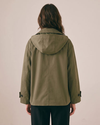 Trench Court Kaki Femme dos