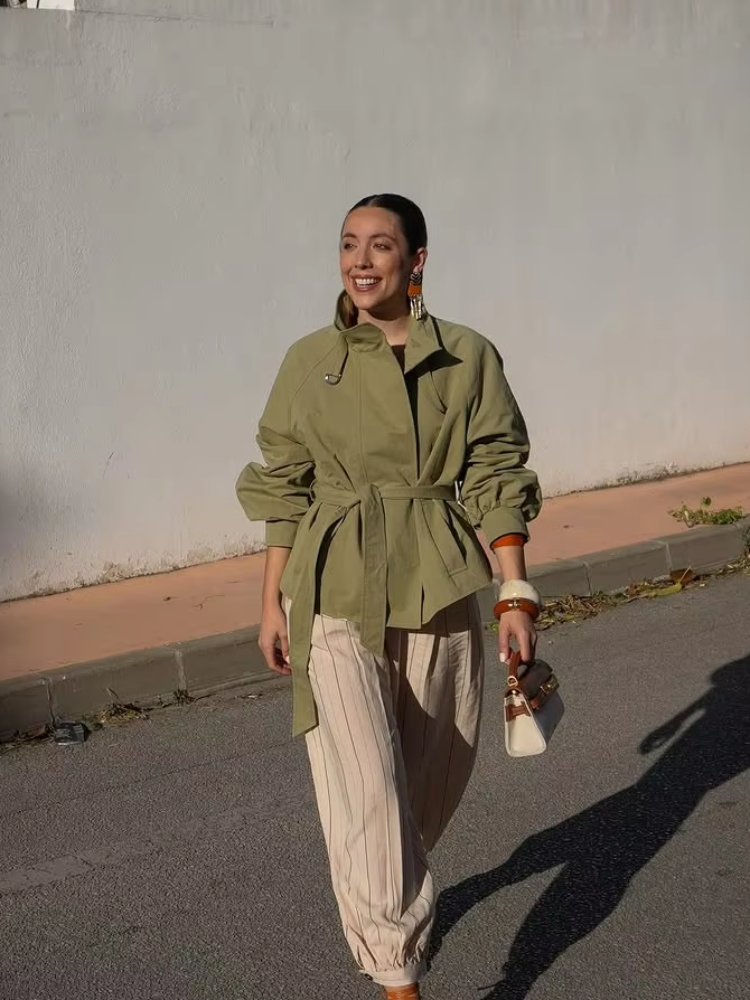 trench court vert femme