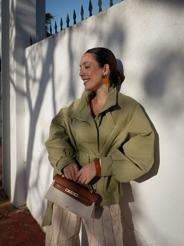 trench court vert femme