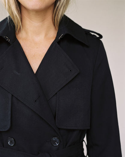 Trench Femme Noir Long détail