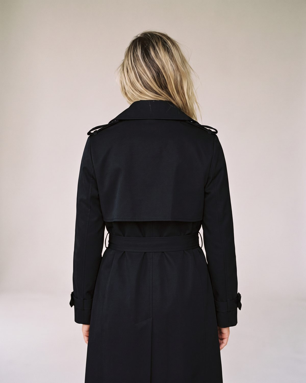 Trench Femme Noir Long dos