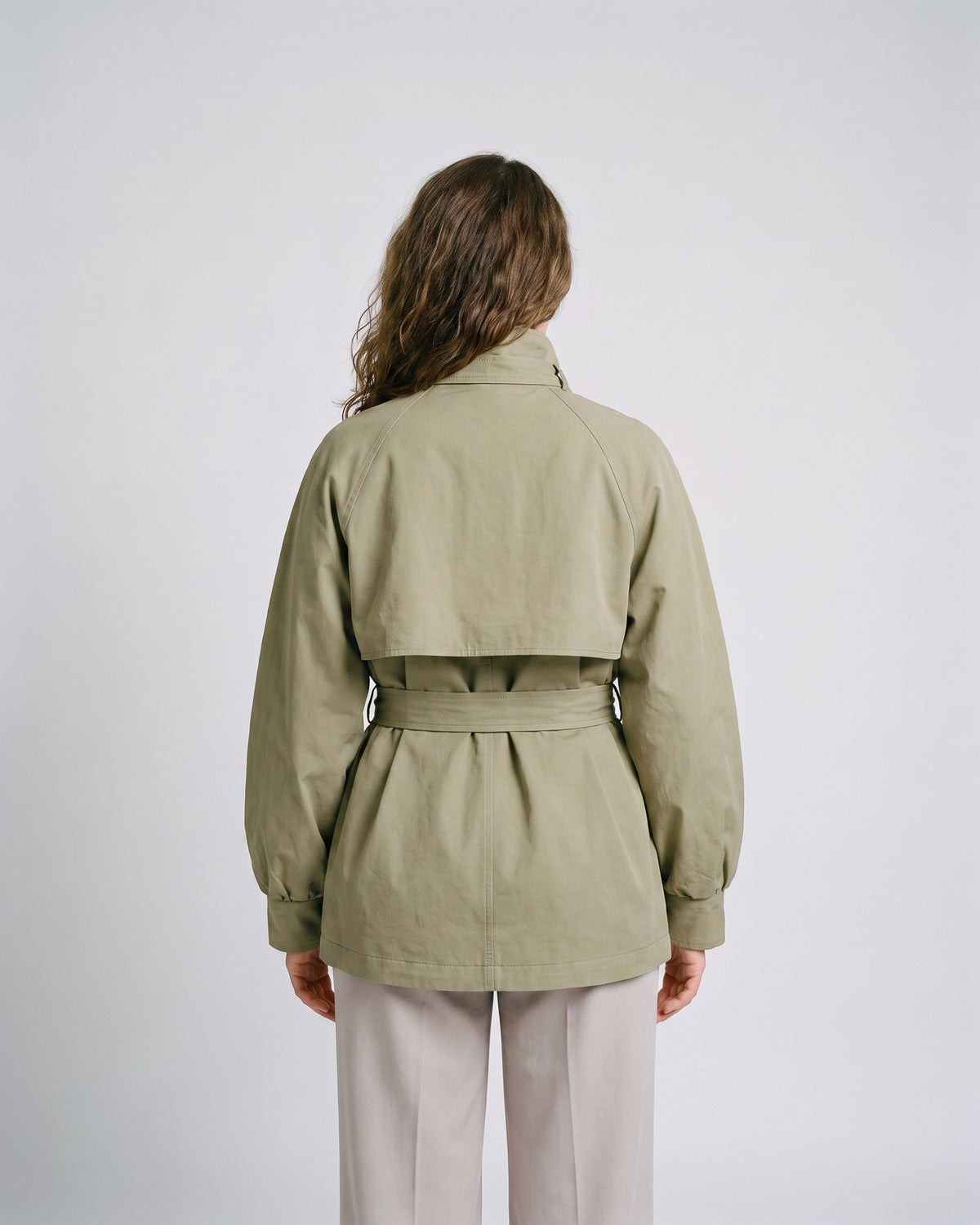 Trench Court Vert Femme - dos