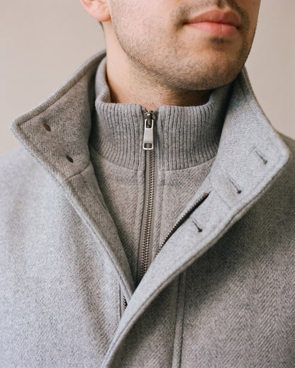Trench gris homme - détail matière