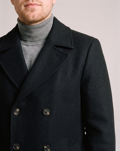 Trench noir homme - détail matière