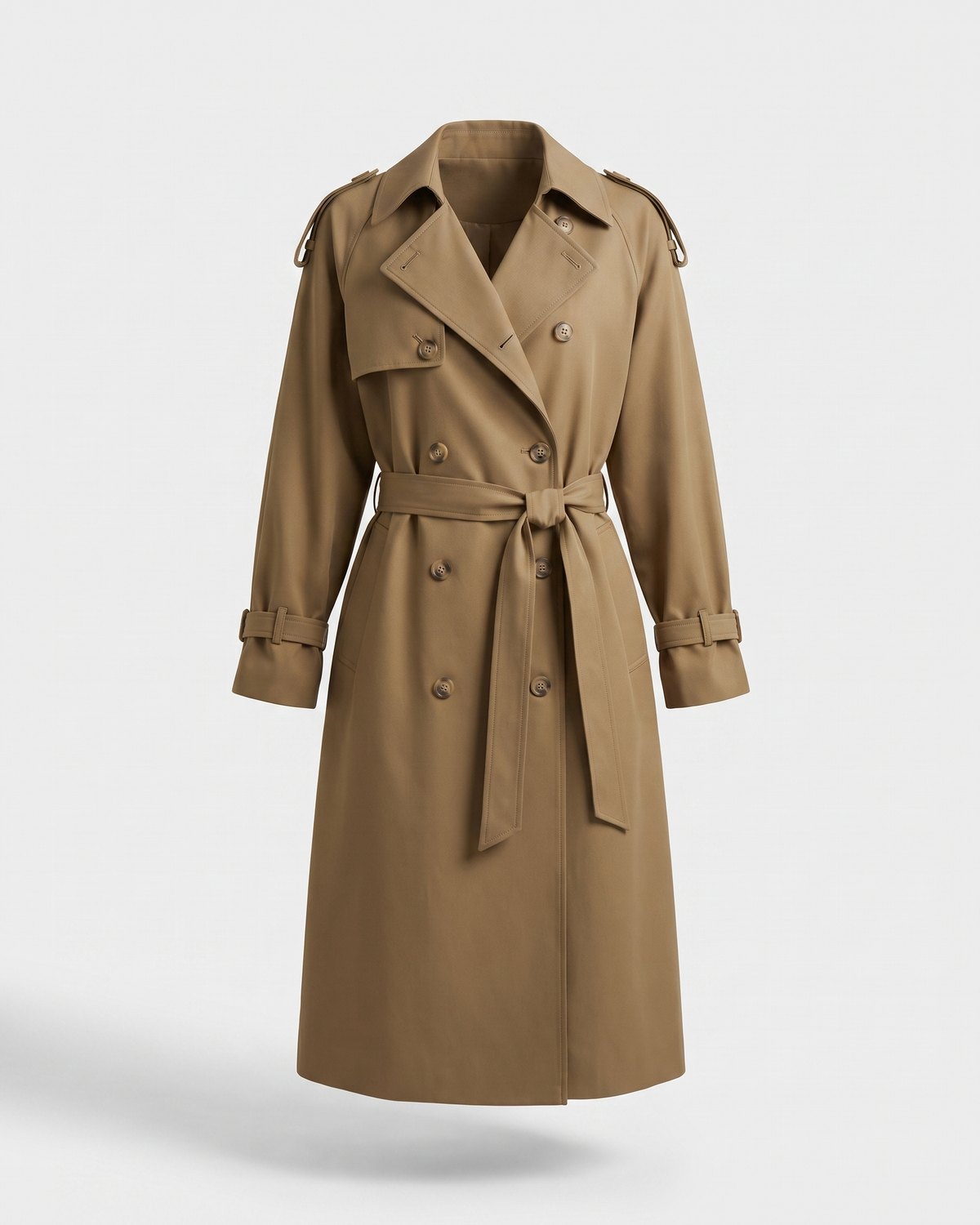 Trench long ceinturé camel femme — Packshot