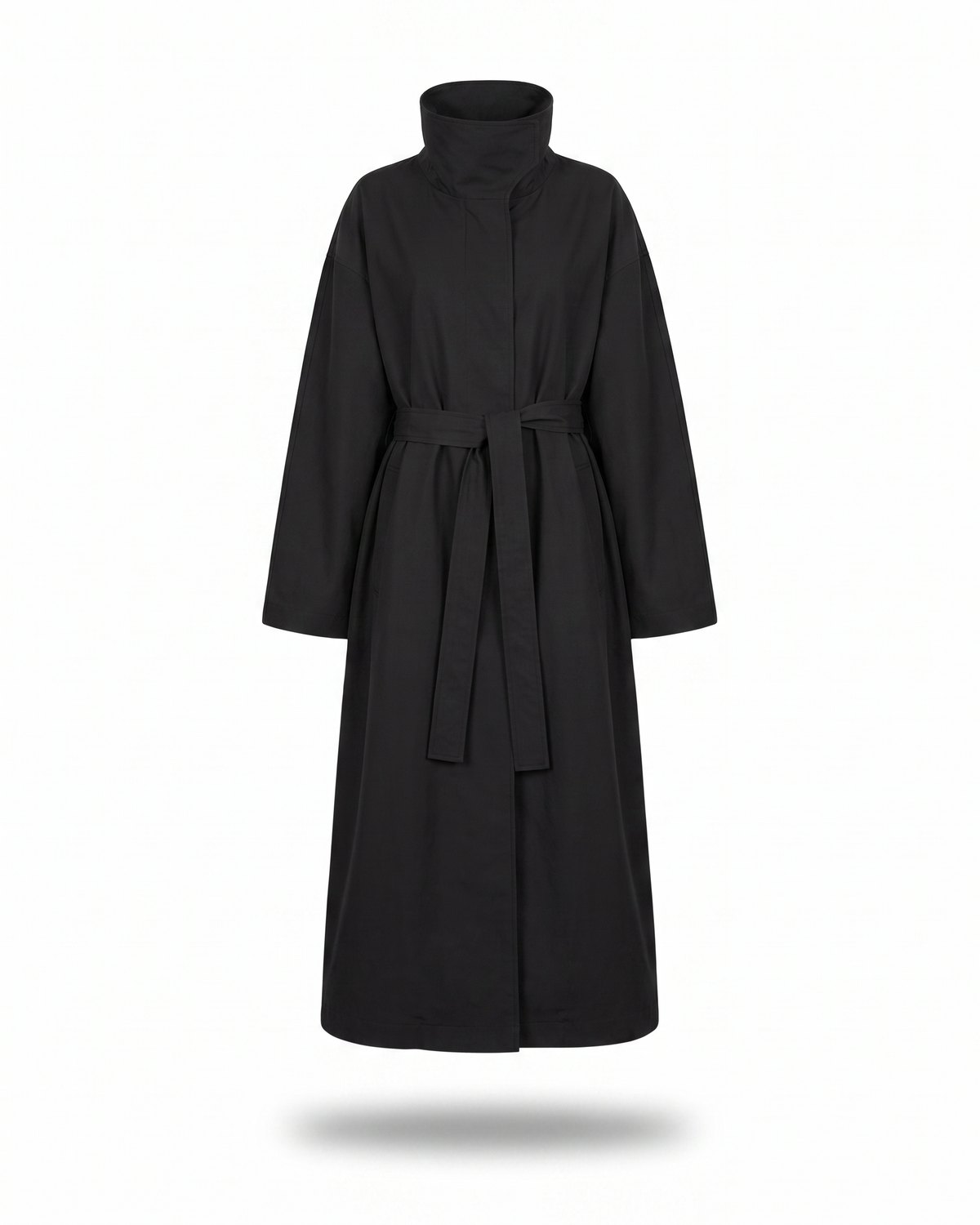 Trench long oversize noir femme — Packshot