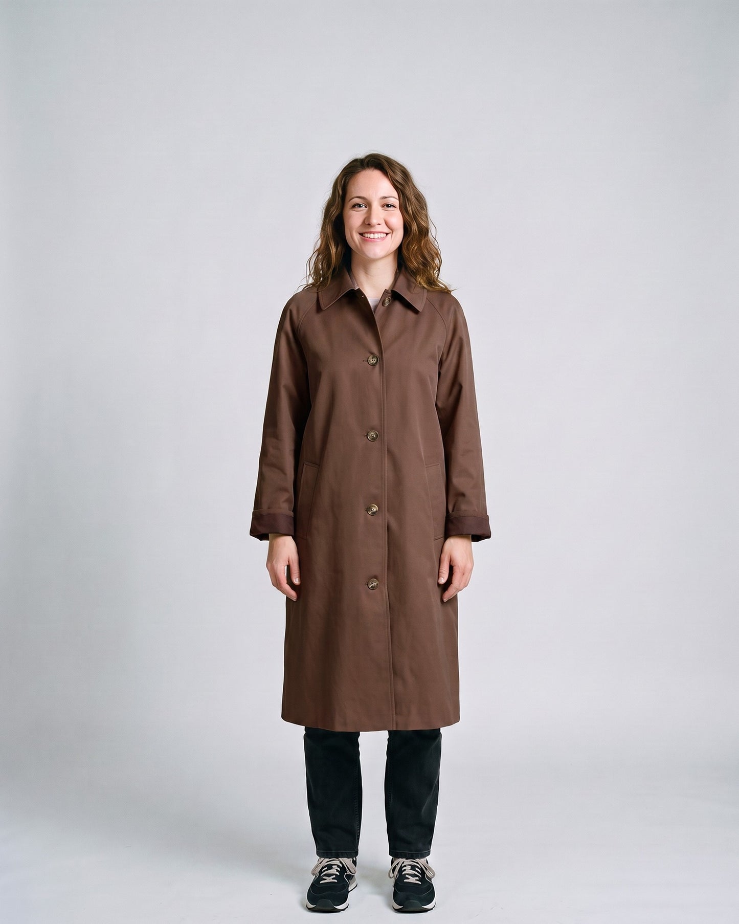 Trench Camel Femme Marron - face