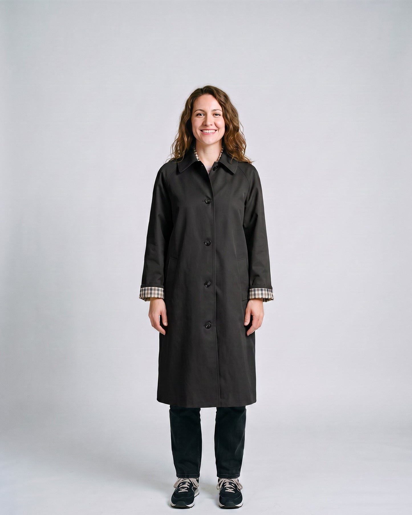 Trench Camel Femme Noir - face
