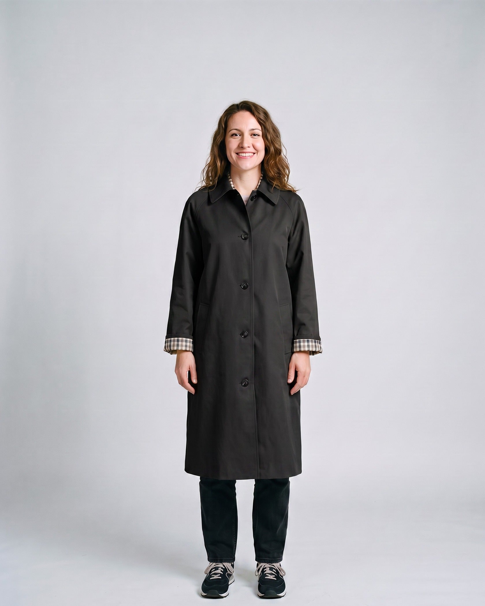 Trench Camel Femme Noir - face