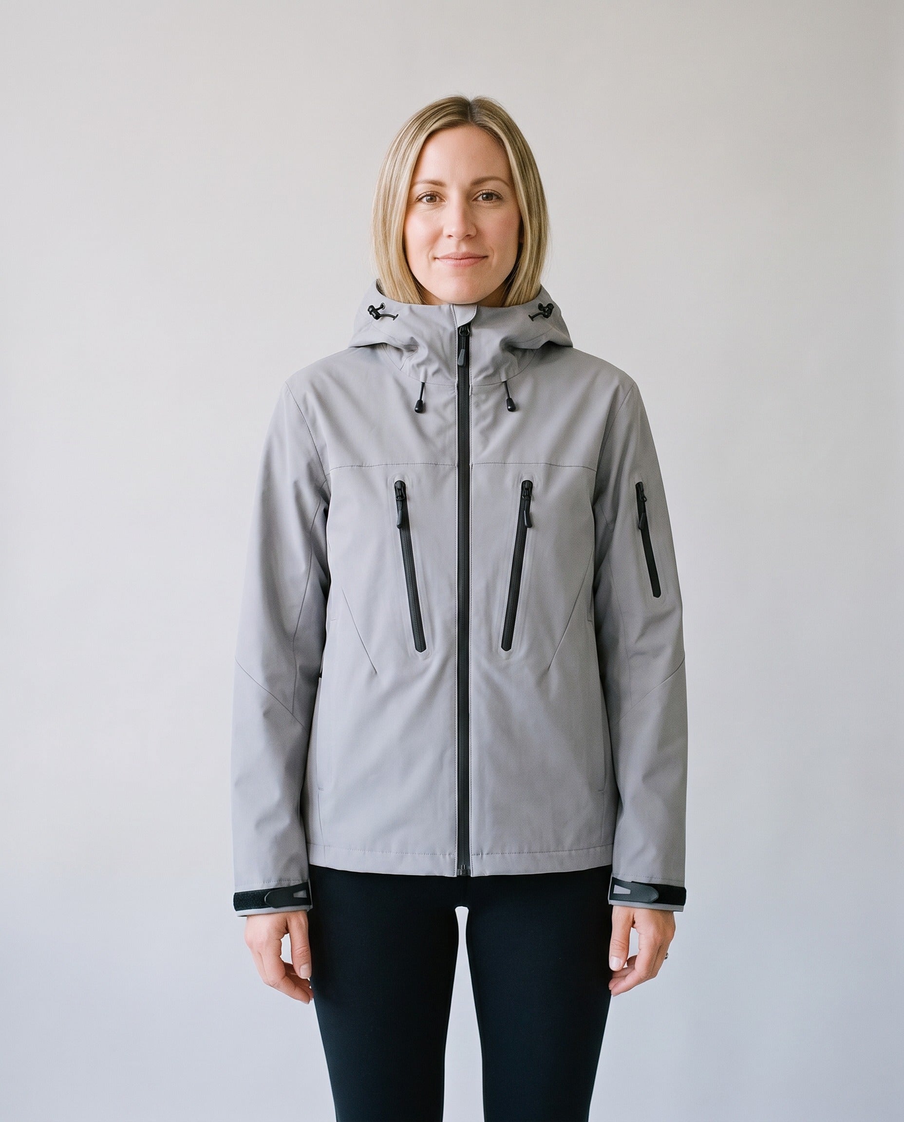 Veste imperméable femme gris - face