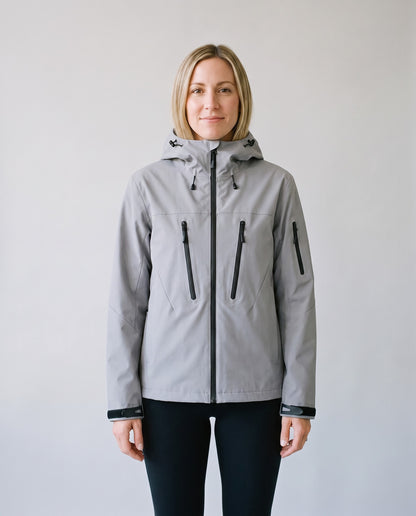 Veste imperméable femme gris - face
